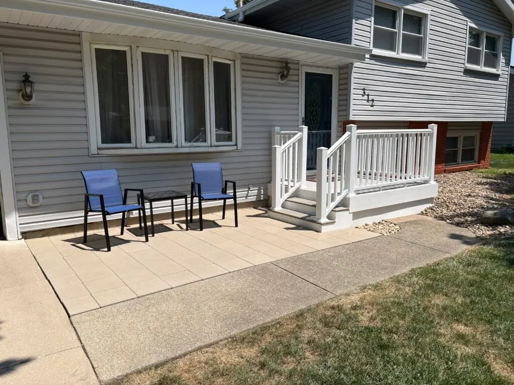 Porch Railing and Patio Paver Replacement in Normal — deck steps rebuilding